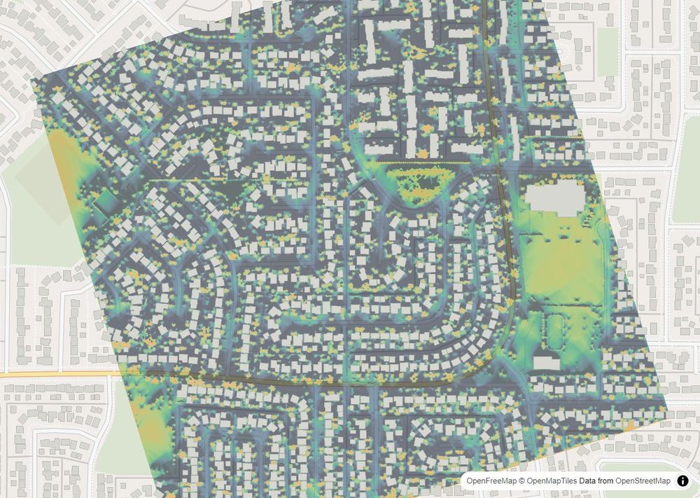 LandMood map of December sun hours in Braeside, Calgary, without street names