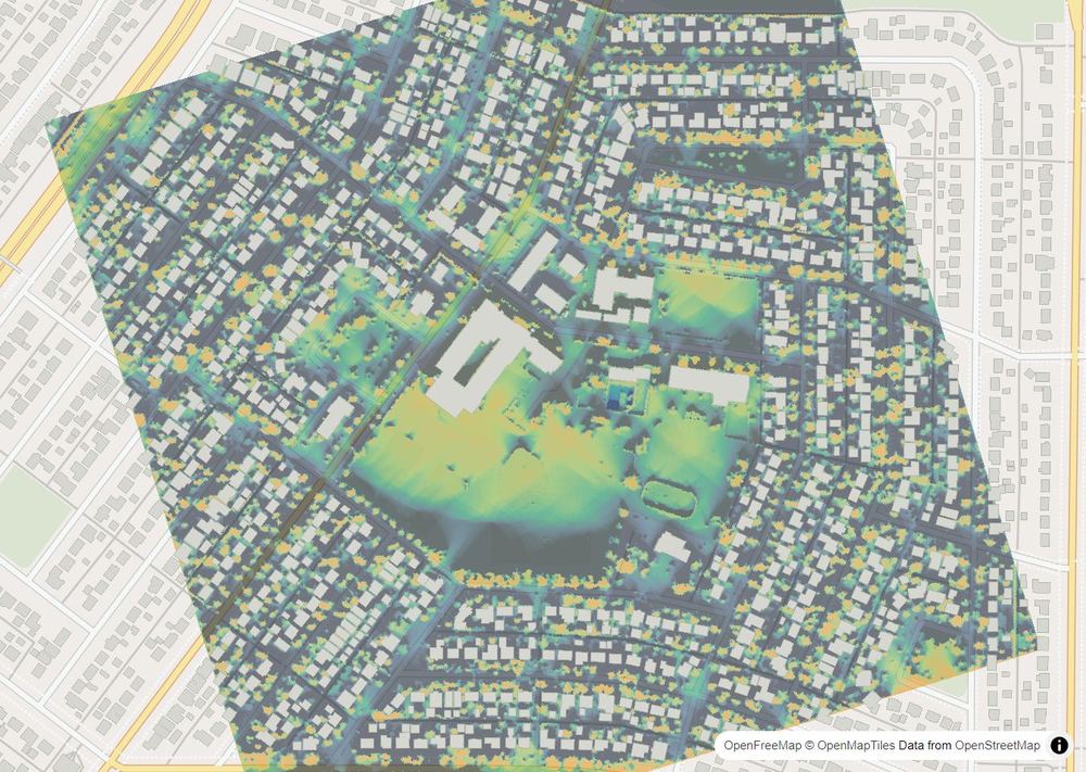 LandMood map of December sun hours in Highwood, Calgary, without street names