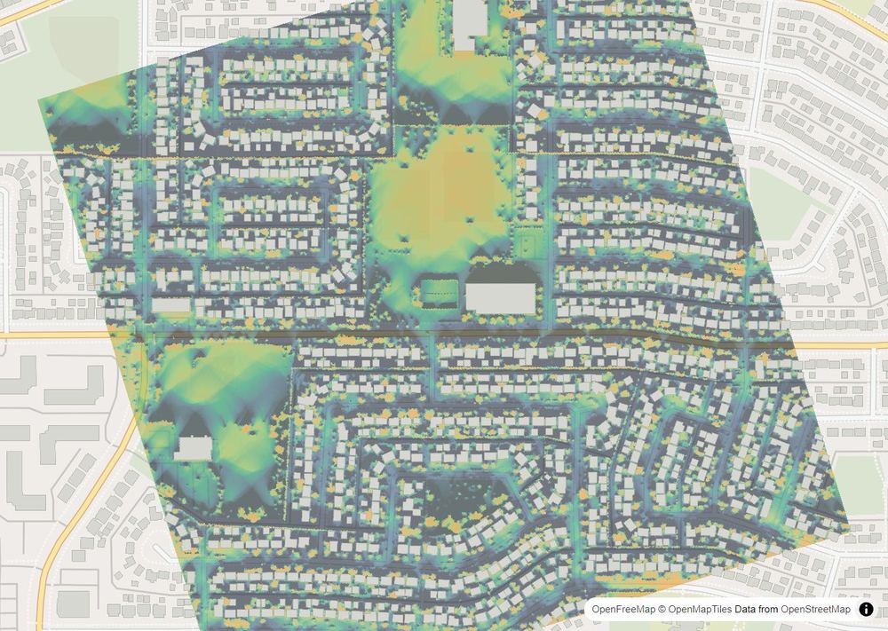 LandMood map of December sun hours in Marlborough, Calgary, without street names