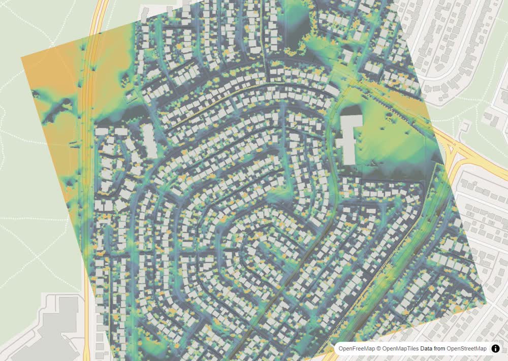 LandMood map of December sun hours in North Haven, Calgary, without street names