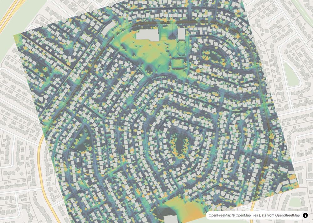 LandMood map of December sun hours in Queensland, Calgary, without street names