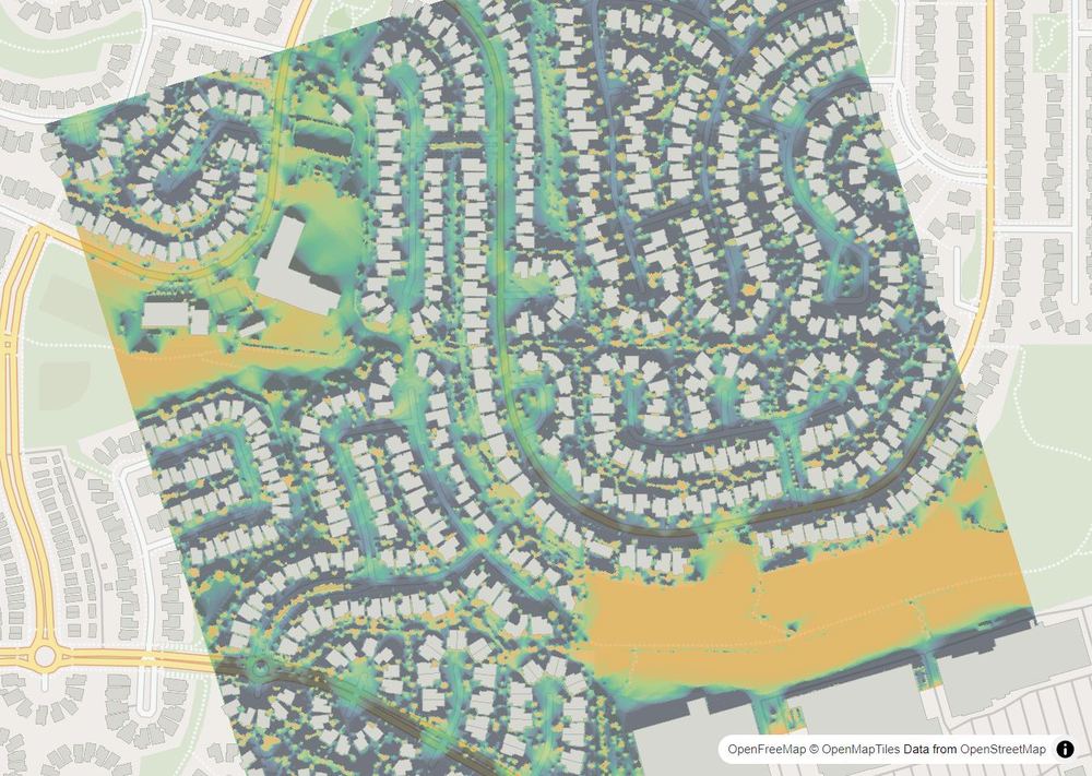 LandMood map of December sun hours in Signal Hill, Calgary, without street names