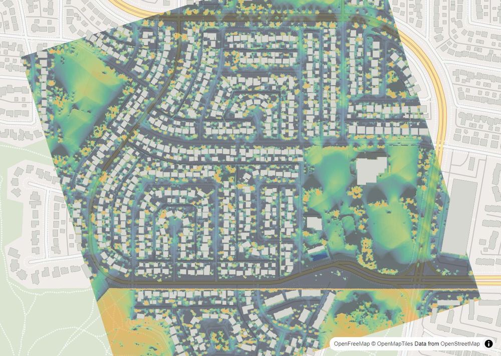 LandMood map of December sun hours in Silver Springs, Calgary, without street names