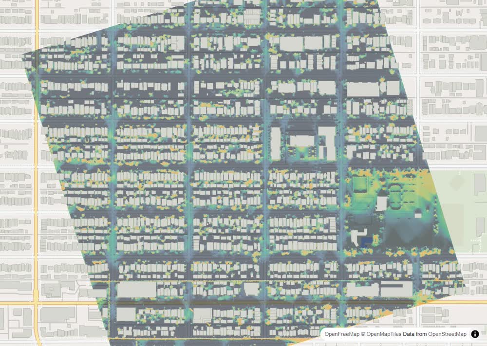 LandMood map of December sun hours in South Calgary, Calgary, without street names