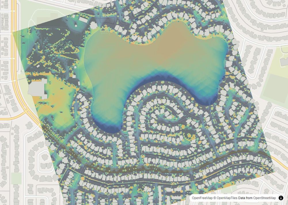 LandMood map of December sun hours in Sundance, Calgary, without street names