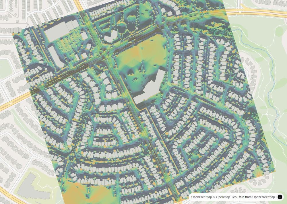 LandMood map of December sun hours in Tuscany, Calgary, without street names