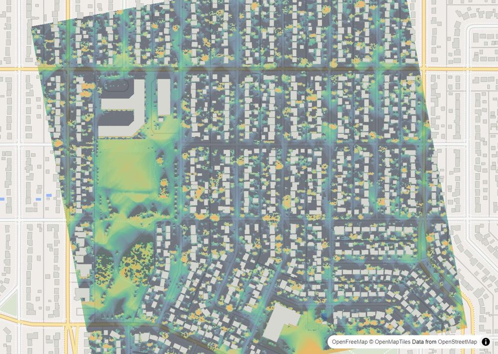LandMood map of December sun hours in Adelaide/Churchill, Saskatoon, without street names