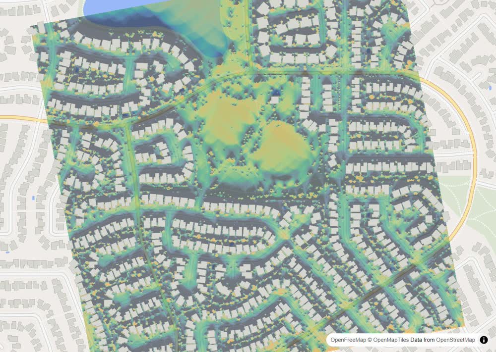 LandMood map of December sun hours in Briarwood, Saskatoon, without street names