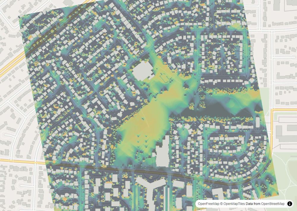 LandMood map of December sun hours in Fairhaven, Saskatoon, without street names