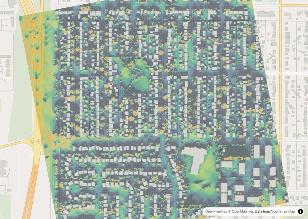 LandMood map of December sun hours in Meadowgreen, Saskatoon, without street names