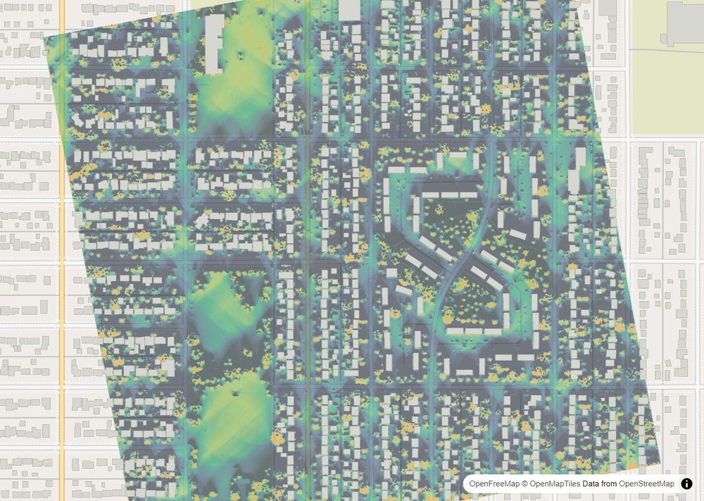 LandMood map of December sun hours in Queen Elizabeth, Saskatoon, without street names
