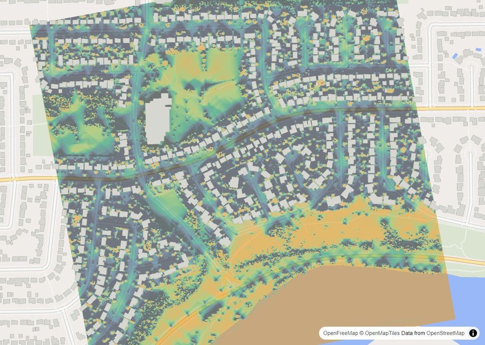 LandMood map of December sun hours in River Heights, Saskatoon, without street names
