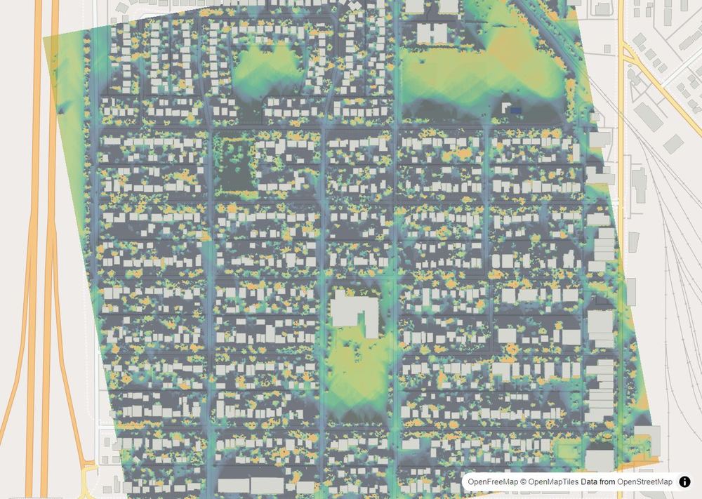 LandMood map of December sun hours in Sutherland, Saskatoon, without street names