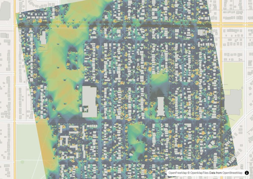 LandMood map of December sun hours in Westmount, Saskatoon, without street names